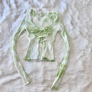 Urban Outfitters Tie-Front Green Cardigan